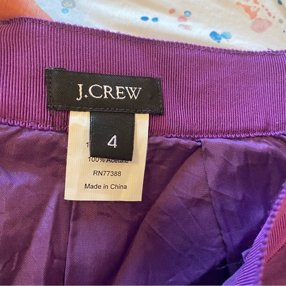 J crew Purple Pleated Mini Bubble Silk Taffeta tulle Skirt Size 4 - Picture 14 of 14